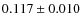 $ 0.117\pm0.010 $