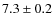 $ 7.3\pm0.2$