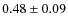 $ 0.48\pm0.09 $