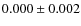 $ 0.000\pm0.002 $