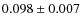 $ 0.098\pm0.007 $