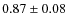 $ 0.87\pm0.08 $