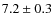 $ 7.2\pm0.3$