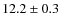 $ 12.2\pm0.3$