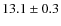 $ 13.1\pm0.3$