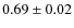 $ 0.69\pm0.02 $