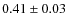 $ 0.41\pm0.03 $