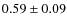 $ 0.59\pm0.09 $
