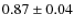 $ 0.87\pm0.04 $