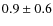 $ 0.9\pm0.6 $