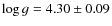 $\ensuremath{\log g} = 4.30\pm0.09$
