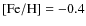 ${\rm [Fe/H]} = -0.4$