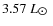 $3.57~L_{\hbox{$\odot$ }}$