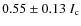 $0.55 \pm 0.13\ I_{\rm c}$