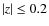 $\vert z\vert \leq 0.2$