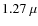 $1.27~\mu$