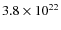 $3.8\times10^{22}$