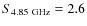 $S_{{\rm 4.85~ GHz}} = 2.6$