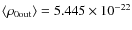 $\langle\rho_{0{\rm out}}\rangle=5.445\times 10^{-22}$