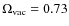 $\Omega_{\rm vac}=0.73$