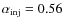 $\alpha_{\rm inj}=0.56$