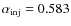 $\alpha_{\rm inj}=0.583$
