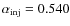 $\alpha_{\rm inj}=0.540$