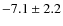 $ -7.1 \pm 2.2$