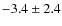 $ -3.4\pm 2.4$