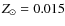 $Z_{\odot}=0.015 $
