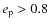 $e_{\rm {p}}>0.8$