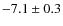 $ -7.1\pm0.3$