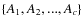 $\{A_1,A_2, ...,A_c\}$
