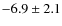 $-6.9\pm2.1$