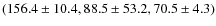 $(156.4 \pm 10.4, 88.5 \pm 53.2, 70.5 \pm 4.3)$