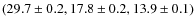 $(29.7 \pm 0.2, 17.8 \pm 0.2, 13.9 \pm 0.1)$