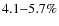 $4.1{-}5.7\%$
