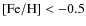 $[{\rm Fe/H}]< -0.5$