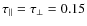 $\tau_{\parallel}=\tau_{\perp}=0.15$