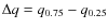 $\Delta q=q_{0.75}-q_{0.25}$