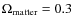 $\Omega_{\rm matter}=0.3$