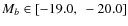 $M_b\in[-19.0,~-20.0]$