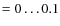 $= 0 \dots 0.1$