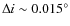 $\Delta i \sim 0.015^{\circ}$