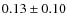 $0.13 \pm 0.10$