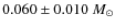 $0.060 \pm 0.010~M_\odot$