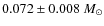 $0.072 \pm 0.008~M_\odot$