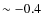 $\sim - 0.4$