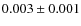 $0.003 \pm 0.001$