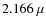 $2.166~\mu$